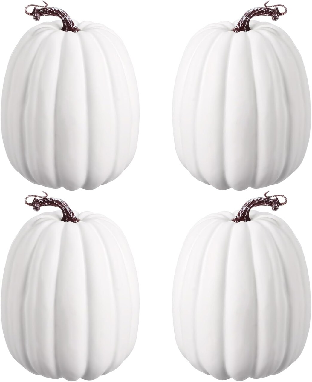 4 Pcs Carvable Halloween Thanksgiving Fall Large White Foam Pumpkins